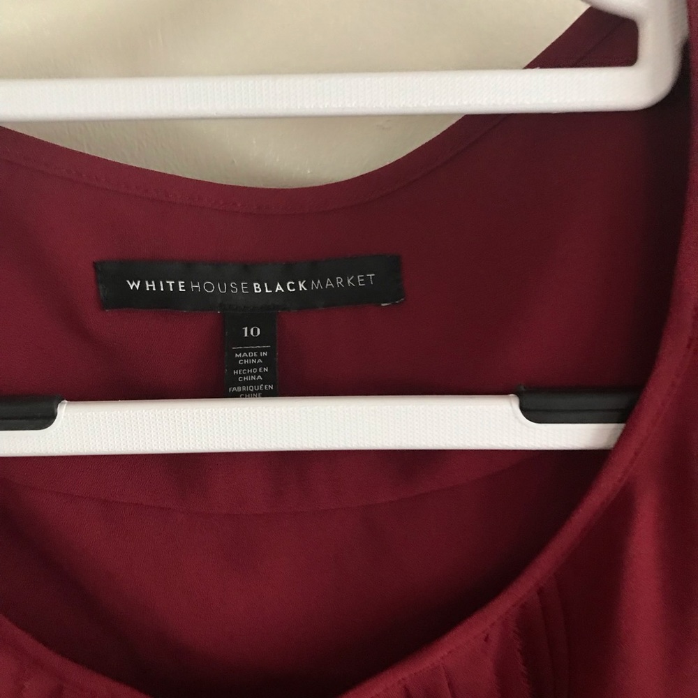 White House Black Market burgundy blouse